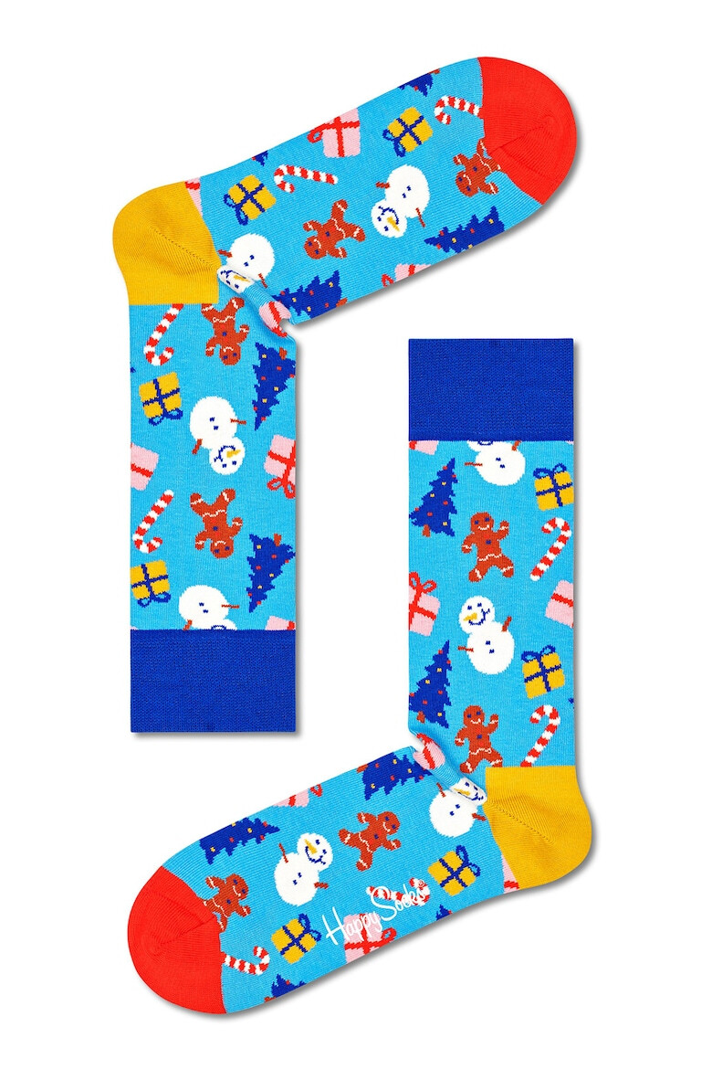 Happy Socks Десенирани дълги чорапи - 4 чифта - Pepit.bg