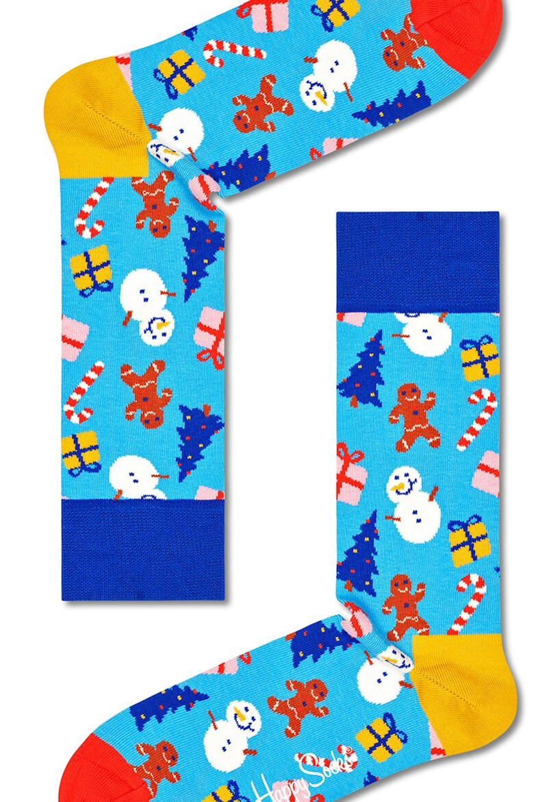 Happy Socks Десенирани дълги чорапи - 4 чифта - Pepit.bg