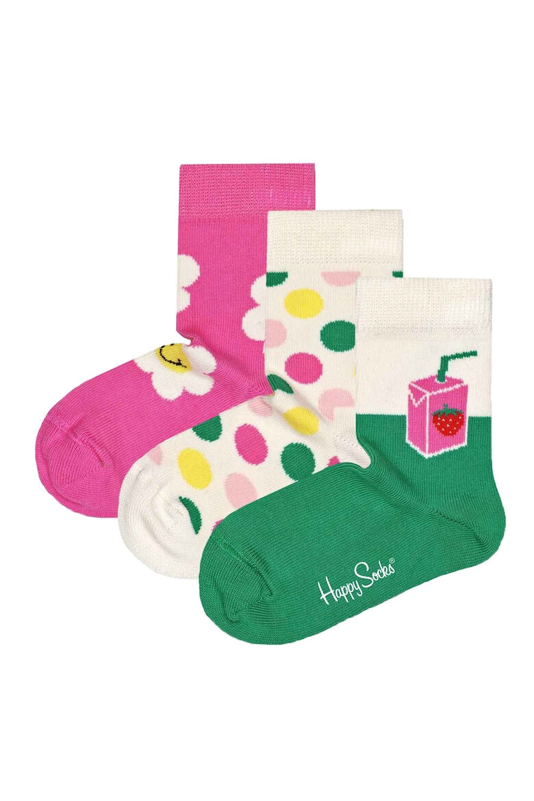 Happy Socks Дълги чорапи с десен - 3 чифта - Pepit.bg
