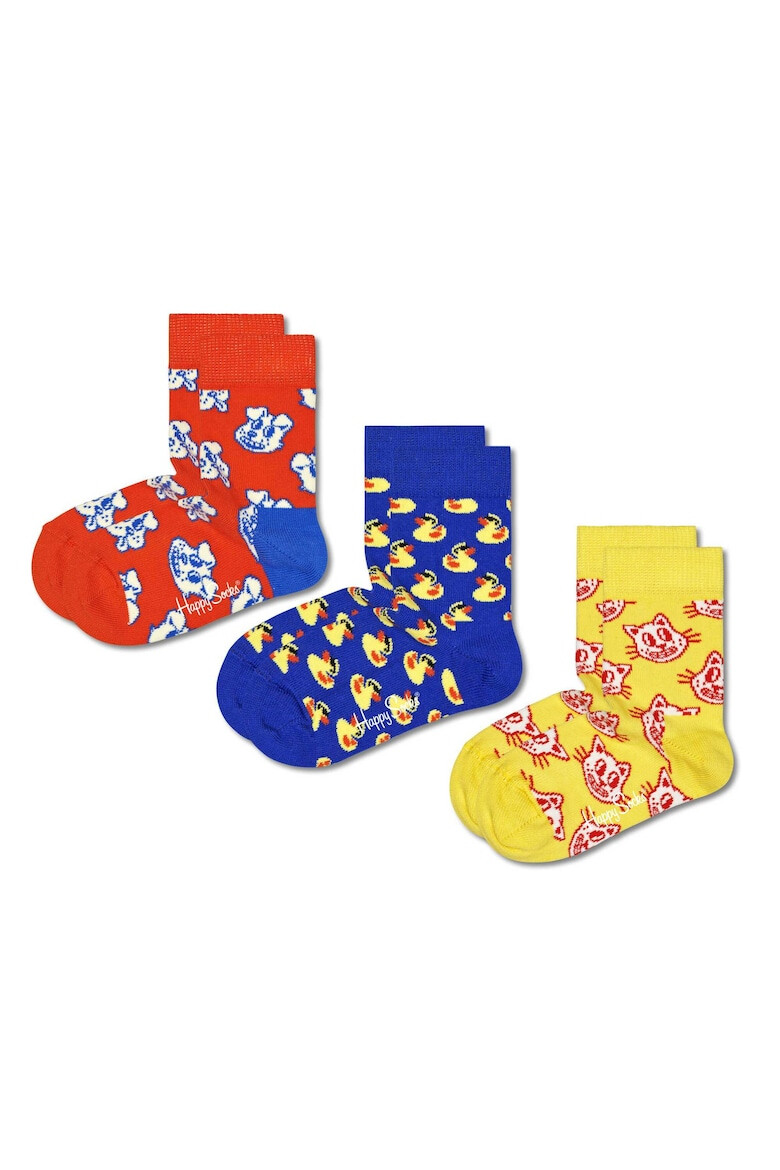 Happy Socks Дълги чорапи с десен - 3 чифта - Pepit.bg