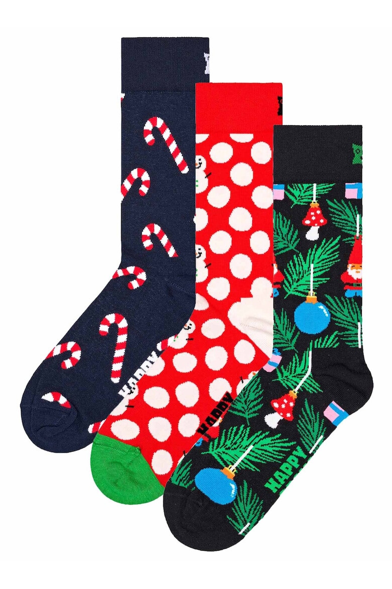 Happy Socks Дълги чорапи с графика - 3 чифта - Pepit.bg