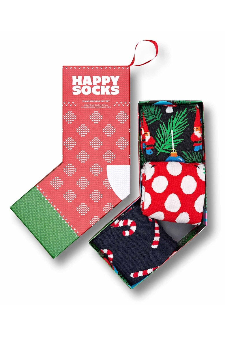 Happy Socks Дълги чорапи с графика - 3 чифта - Pepit.bg
