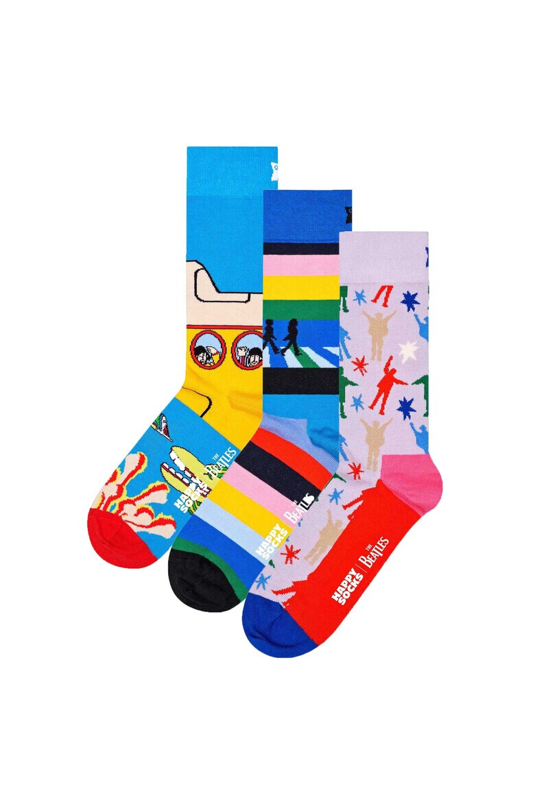 Happy Socks Дълги чорапи с принт - 3 чифта - Pepit.bg