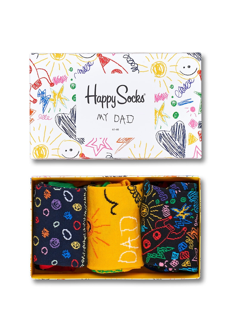 Happy Socks Комплект чорапи с шарки - 3 чифта - Pepit.bg