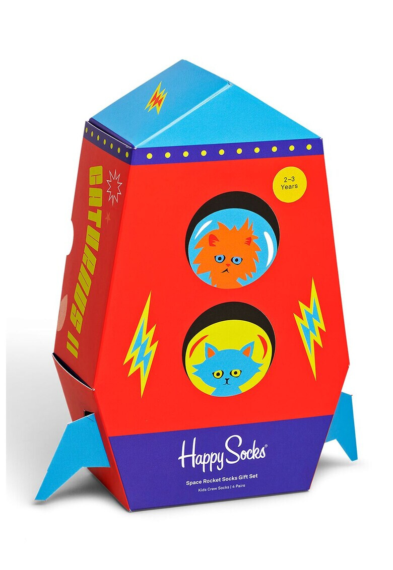 Happy Socks Къси чорапи с шарка - 4 чифта - Pepit.bg