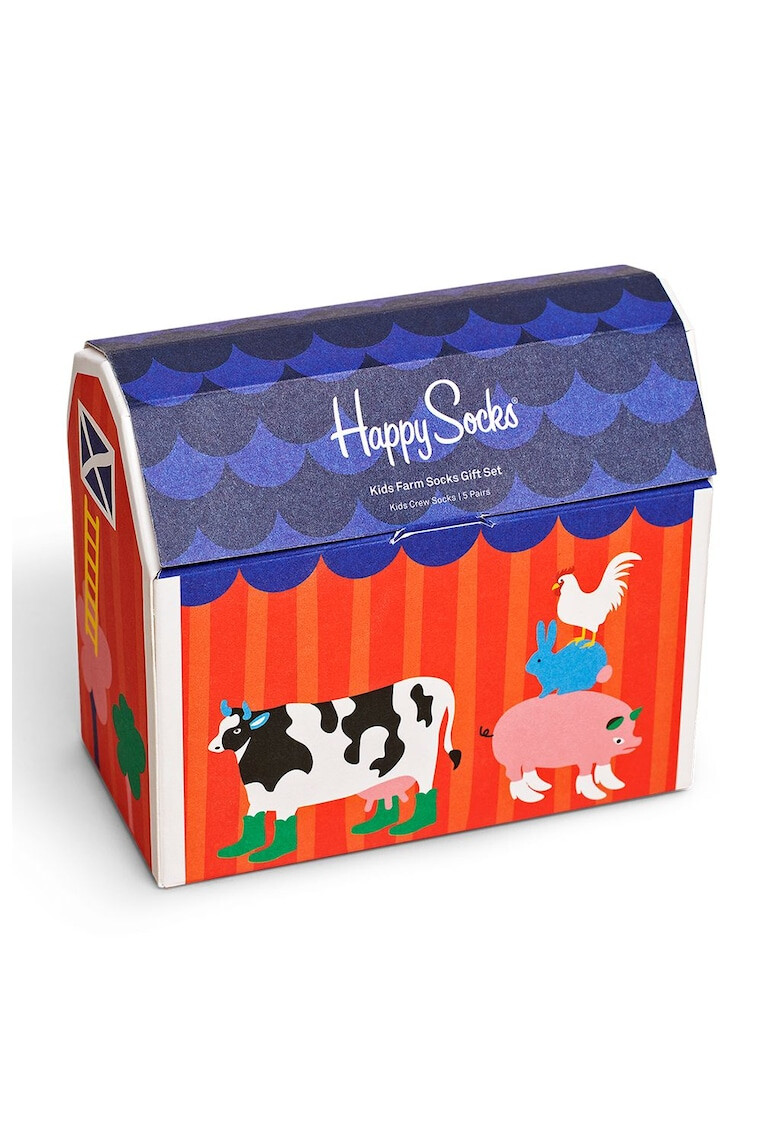 Happy Socks Къси чорапи с шарка - 5 чифта - Pepit.bg