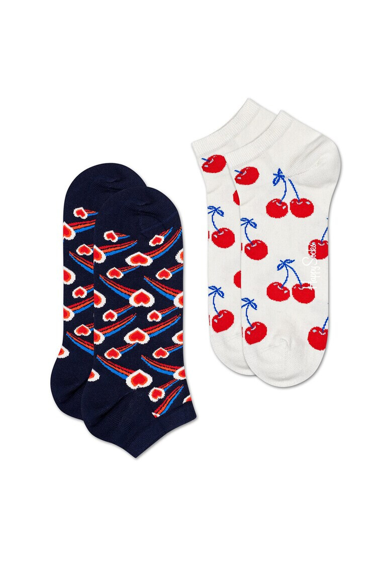 Happy Socks Унисекс чорапи до глезена с десен - 2 чифта - Pepit.bg