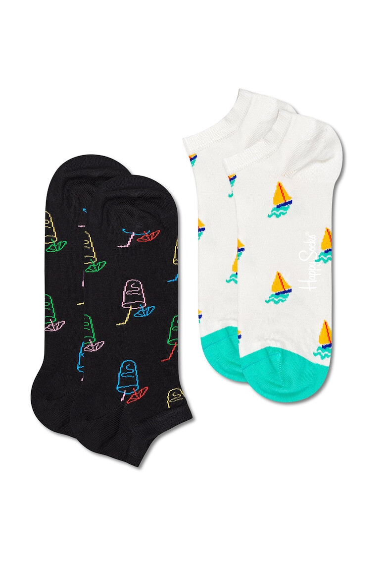 Happy Socks Унисекс чорапи до глезена с шарки -2 чифта - Pepit.bg