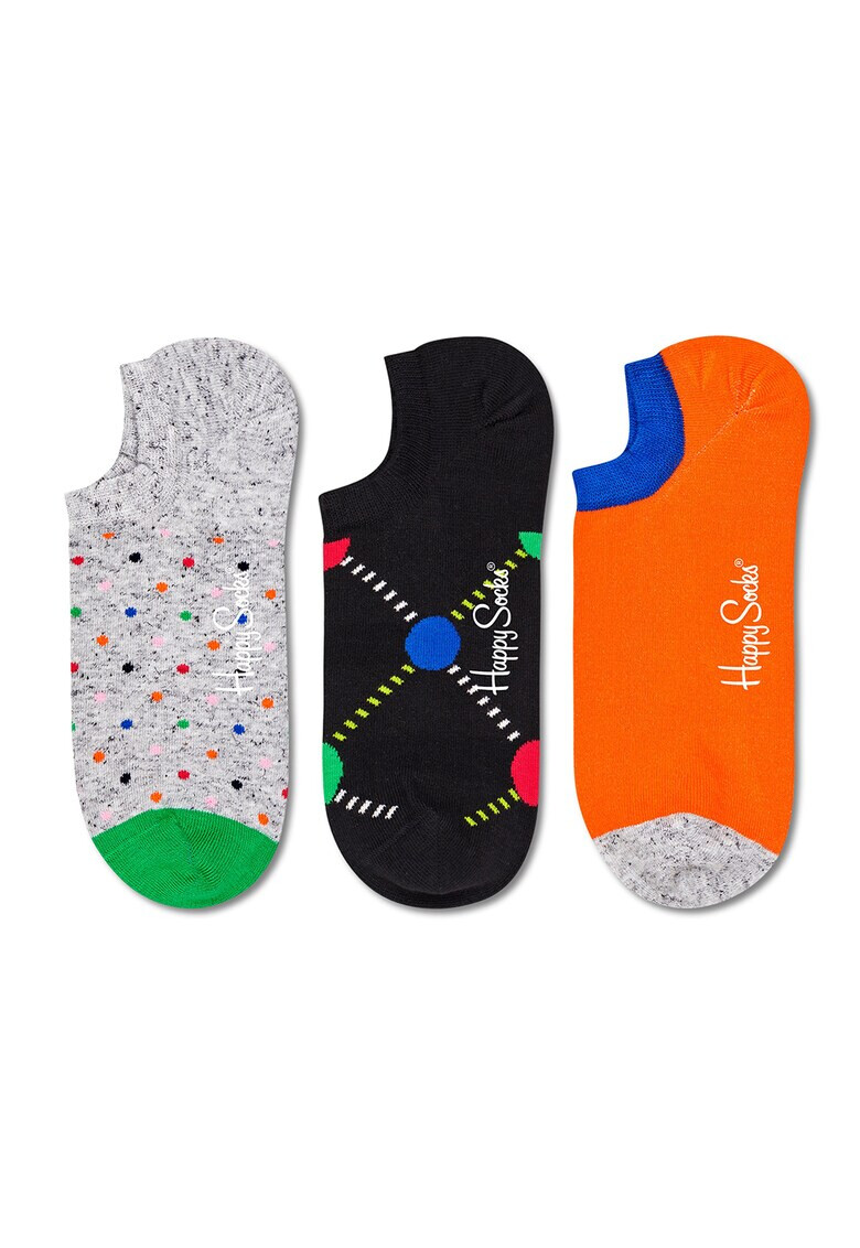 Happy Socks Унисекс чорапи до глезена с шарки - 3 чифта - Pepit.bg