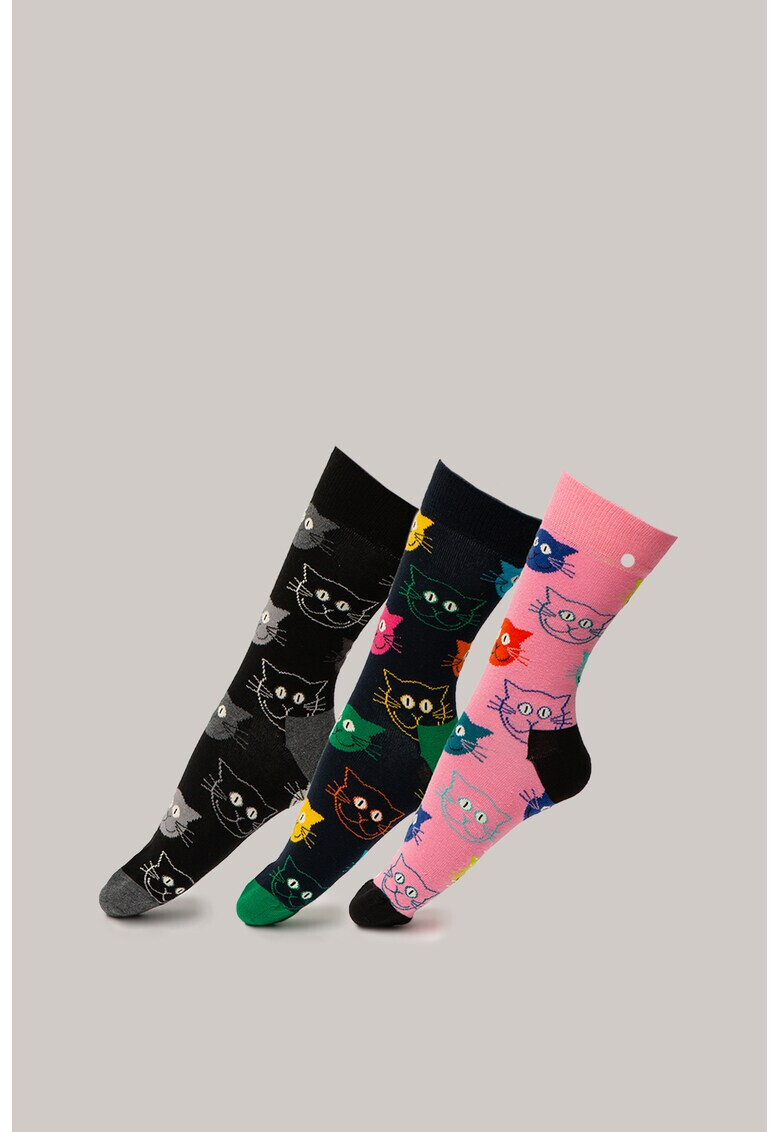 Happy Socks Унисекс чорапи с десен 3 чифта - Pepit.bg