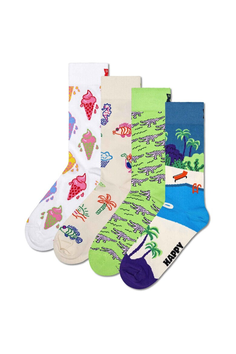 Happy Socks Унисекс чорапи с принт - 4 чифта - Pepit.bg