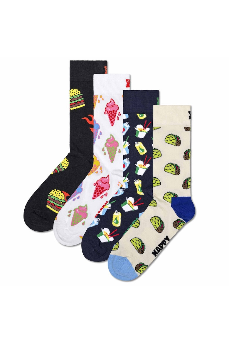 Happy Socks Унисекс чорапи с принт - 4 чифта - Pepit.bg