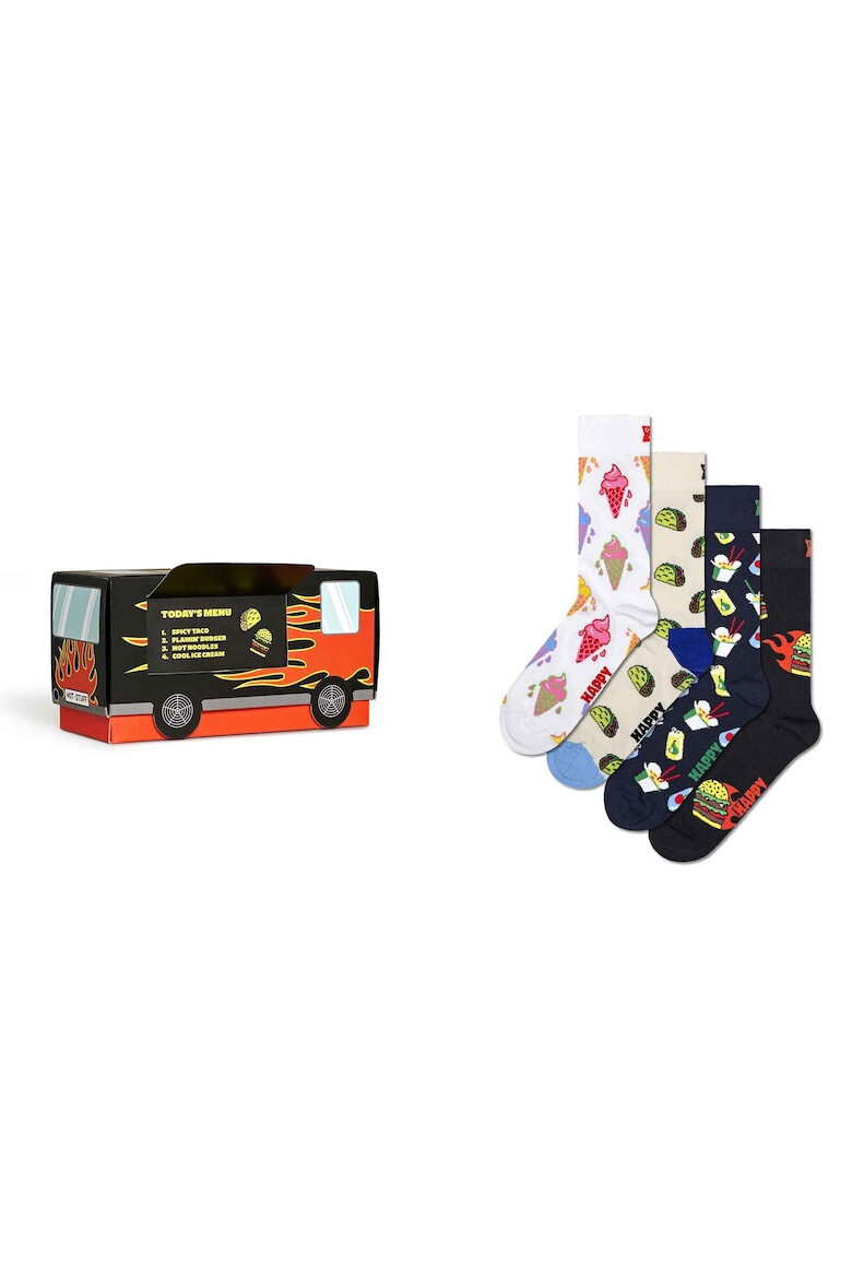 Happy Socks Унисекс чорапи с принт - 4 чифта - Pepit.bg