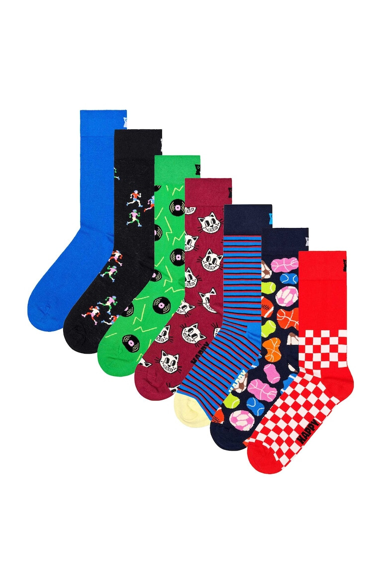 Happy Socks Унисекс чорапи с принт - 7 чифта - Pepit.bg