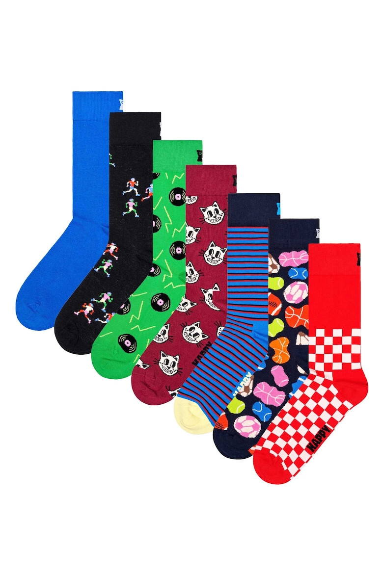 Happy Socks Унисекс чорапи с принт - 7 чифта - Pepit.bg