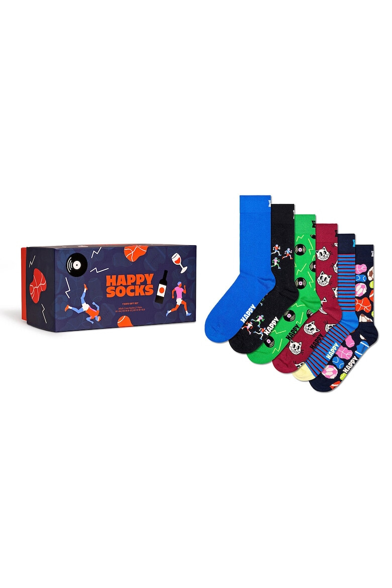 Happy Socks Унисекс чорапи с принт - 7 чифта - Pepit.bg