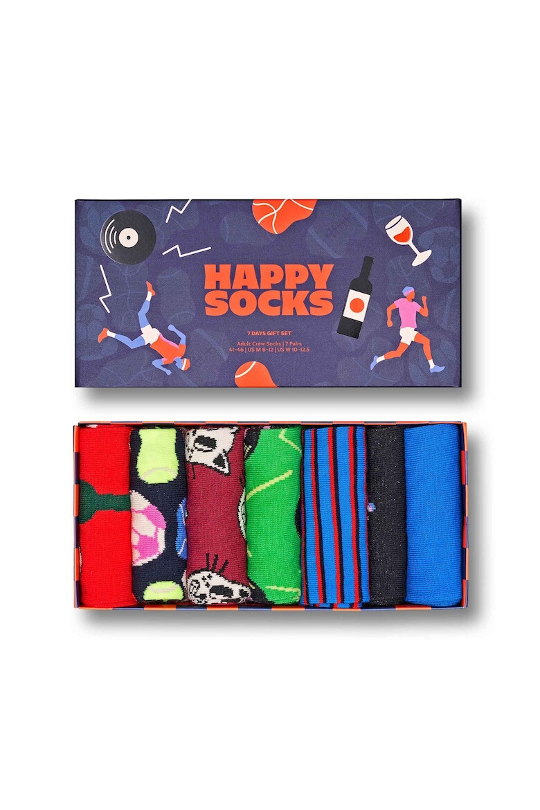 Happy Socks Унисекс чорапи с принт - 7 чифта - Pepit.bg