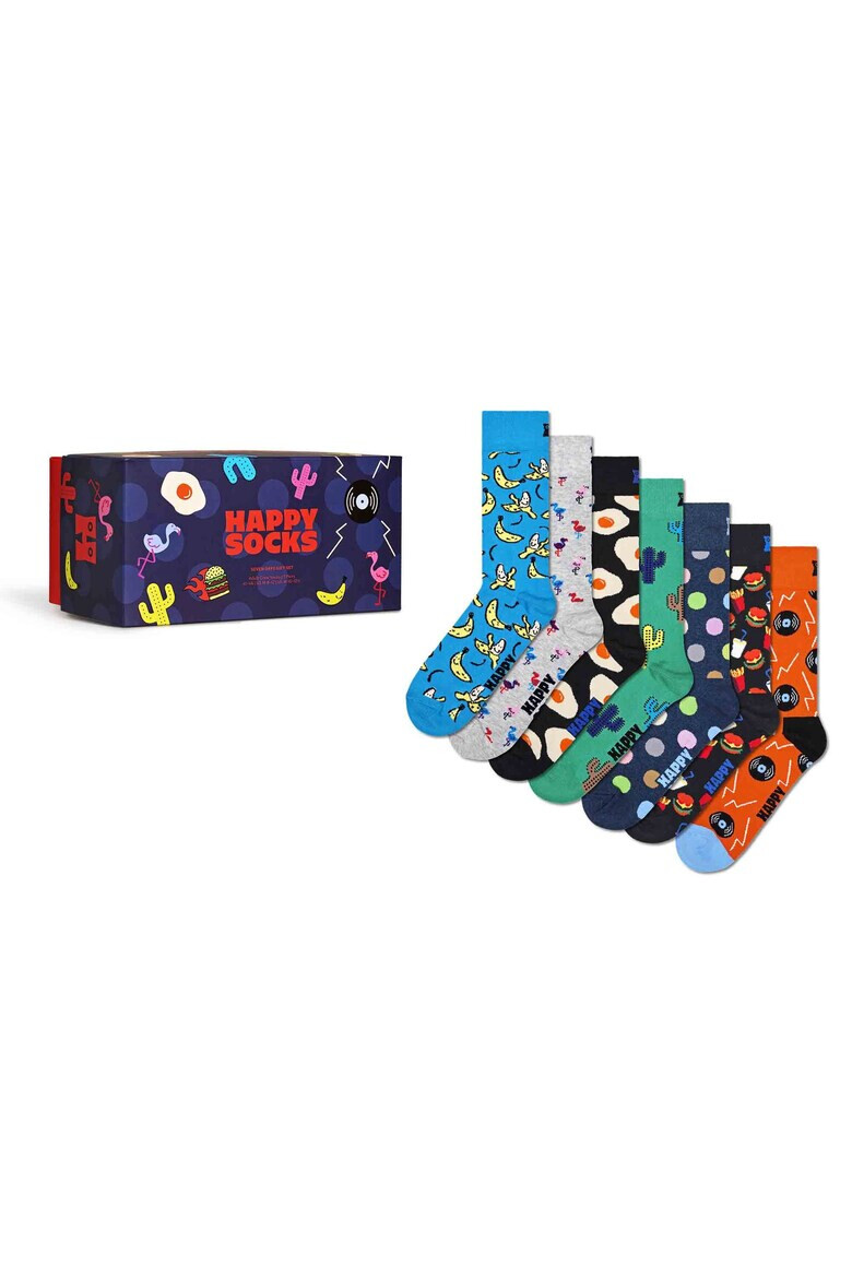 Happy Socks Унисекс чорапи с принт - 7 чифта - Pepit.bg