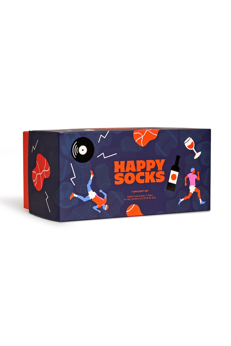 Happy Socks Унисекс чорапи с принт - 7 чифта - Pepit.bg