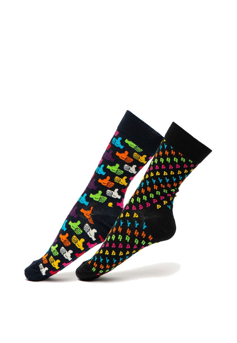 Happy Socks Унисекс чорапи с шарка - 2 чифта - Pepit.bg