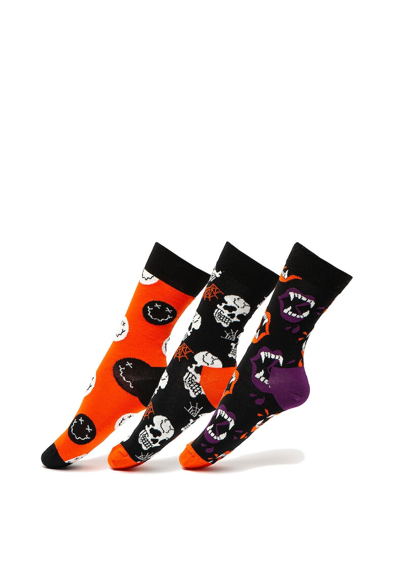 Happy Socks Унисекс чорапи с шарка - 3 чифта - Pepit.bg