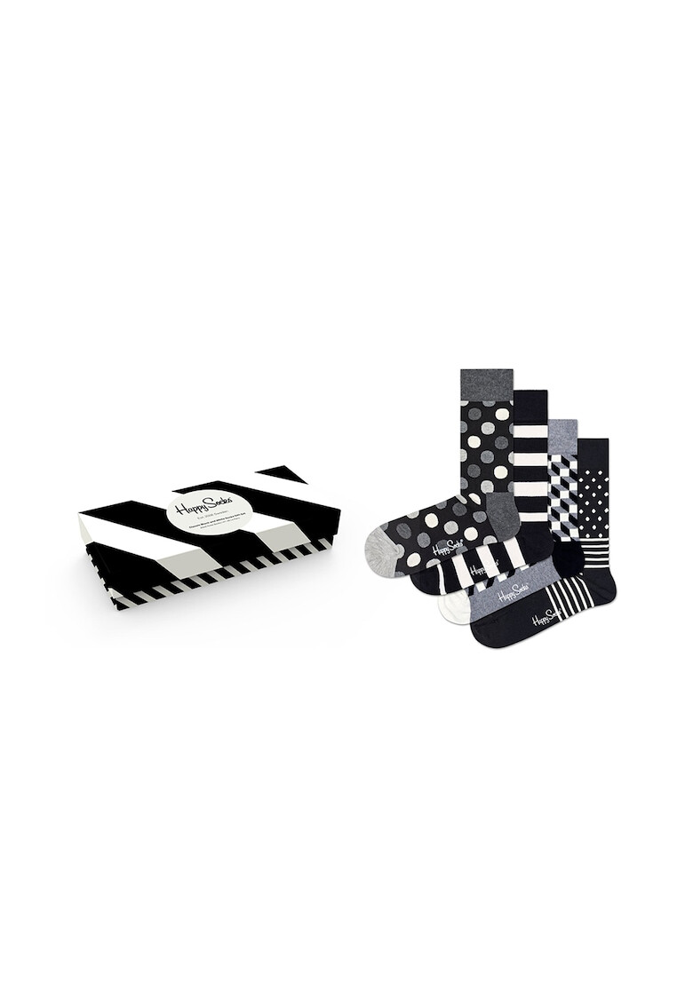 Happy Socks Унисекс чорапи с шарки - 4 чифта - Pepit.bg