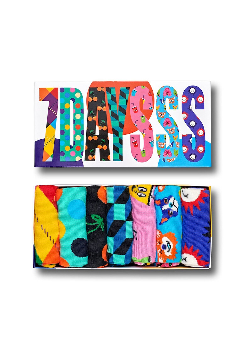 Happy Socks Унисекс чорапи с шарки - 7 чифта - Pepit.bg