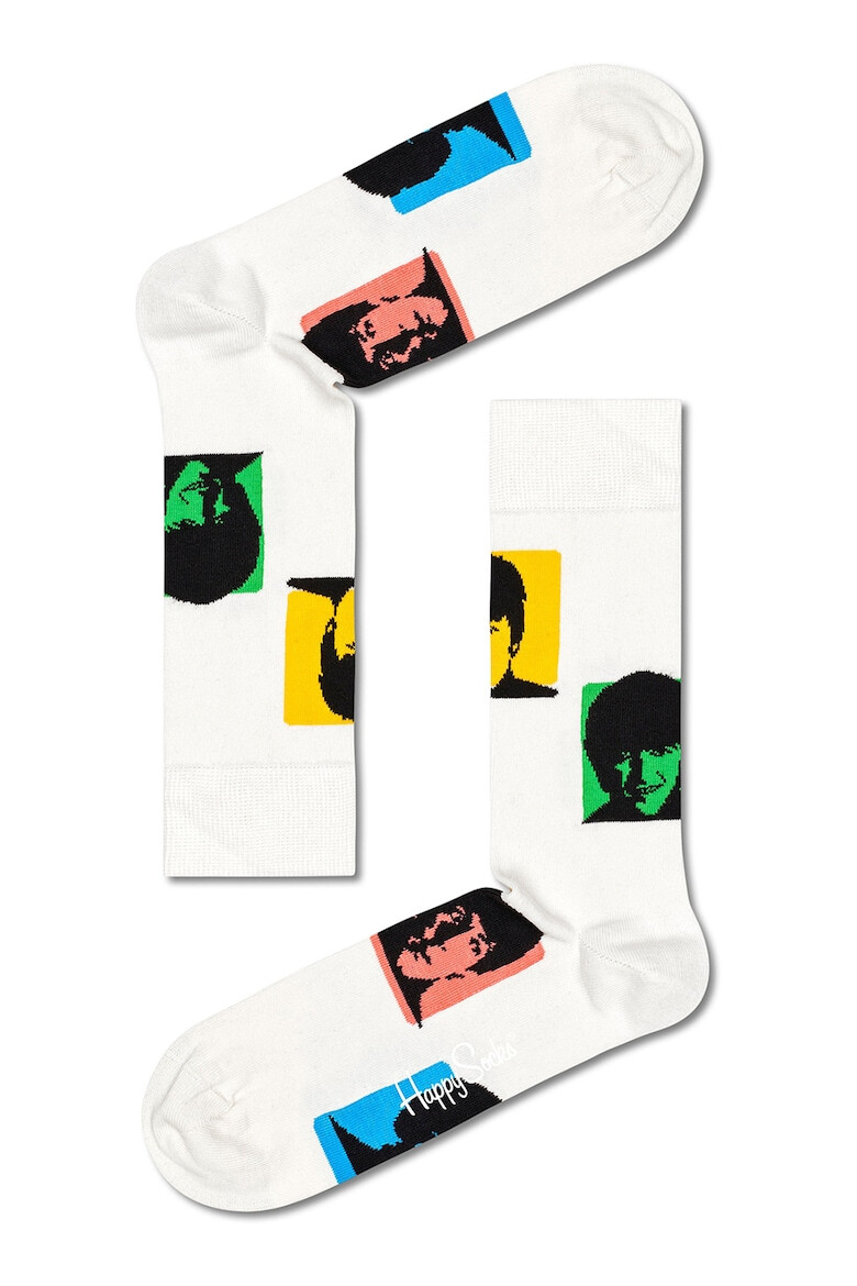 Happy Socks Унисекс чорапи с щампа на The Beatles - 4 чифта - Pepit.bg