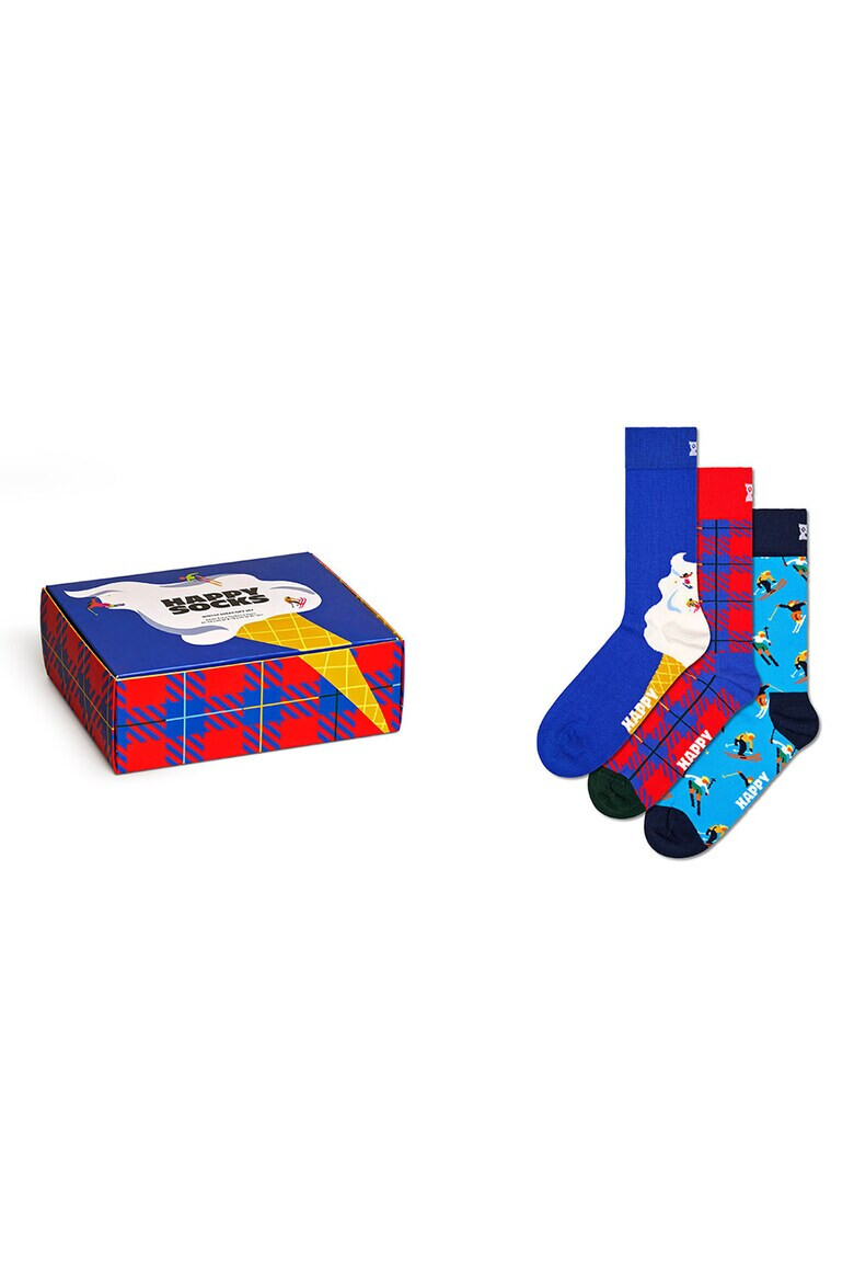 Happy Socks Унисекс чорапи за ски Downhill - 3 чифта - Pepit.bg