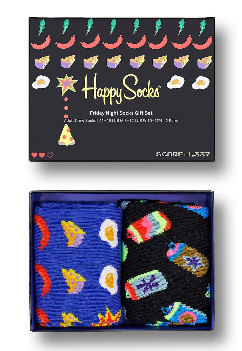 Happy Socks Унисекс десенирани чорапи - 2 чифта - Pepit.bg