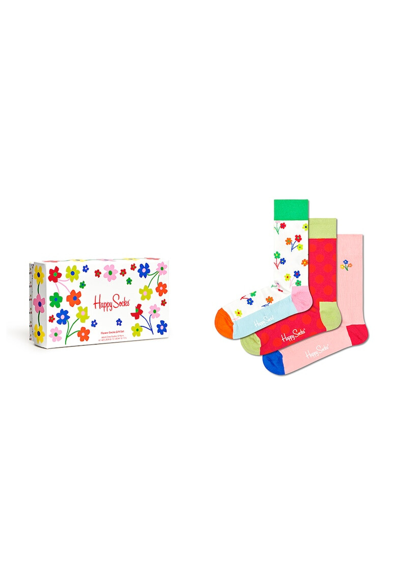 Happy Socks Унисекс десенирани чорапи - 3 чифта - Pepit.bg