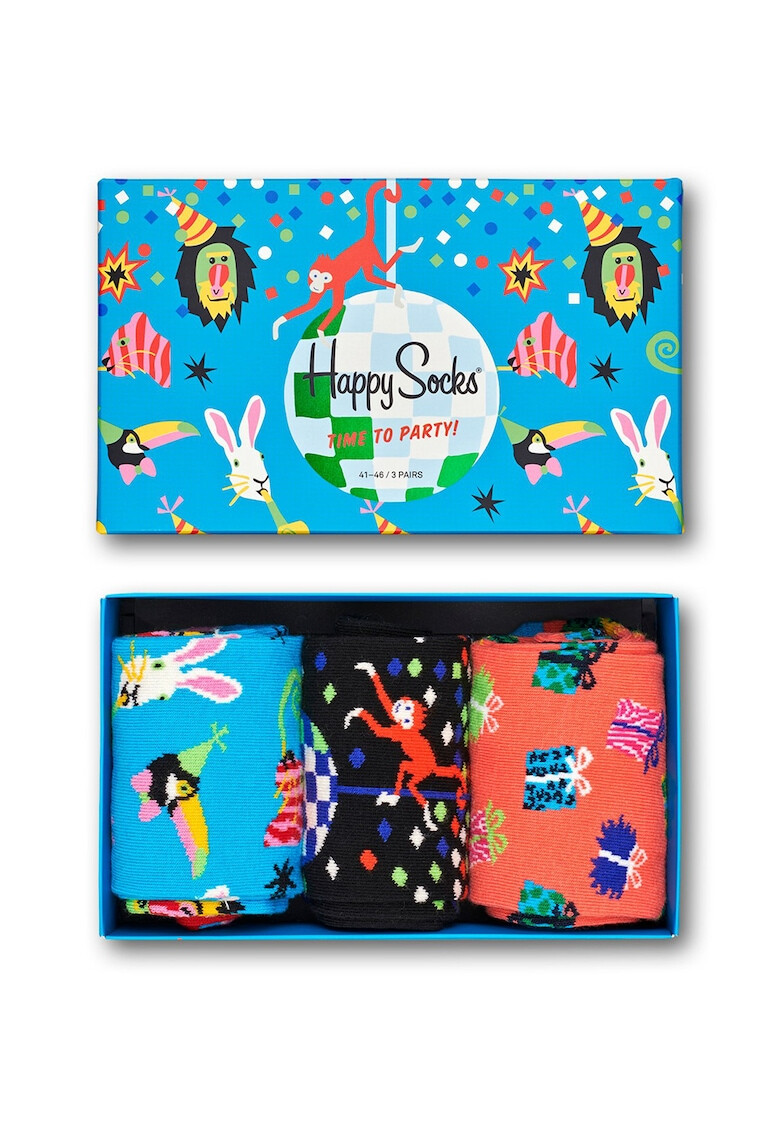 Happy Socks Унисекс десенирани чорапи 3 чифта - Pepit.bg