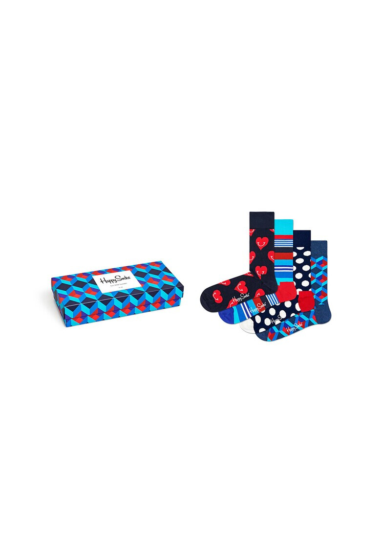 Happy Socks Унисекс десенирани чорапи 4 чифта - Pepit.bg
