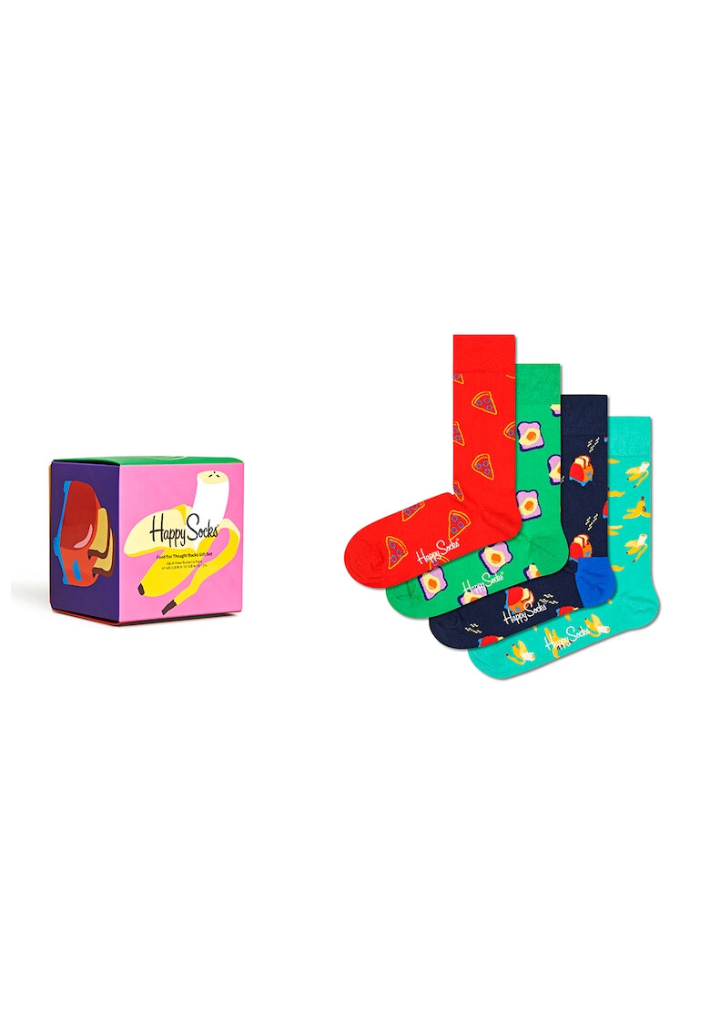 Happy Socks Унисекс десенирани чорапи - 4 чифта - Pepit.bg