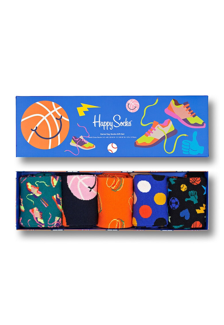 Happy Socks Унисекс десенирани чорапи - 5 чифта - Pepit.bg