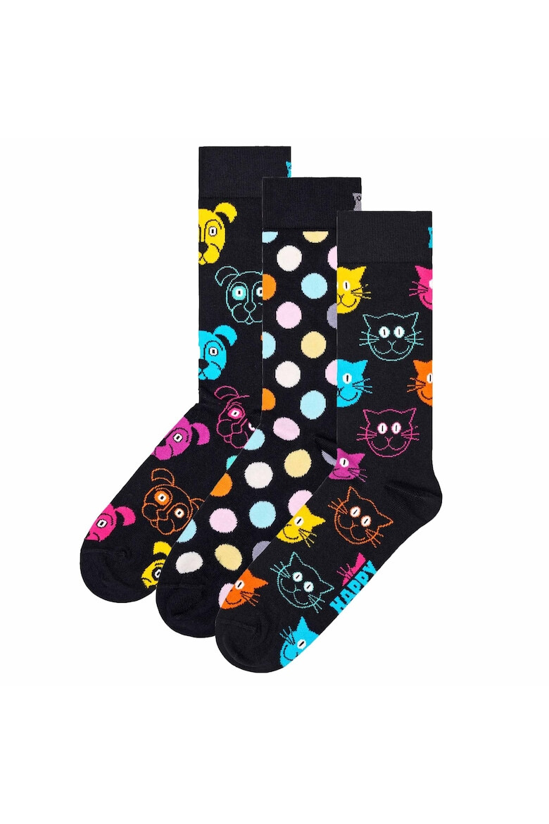 Happy Socks Унисекс дълги чорапи - 3 чифта - Pepit.bg