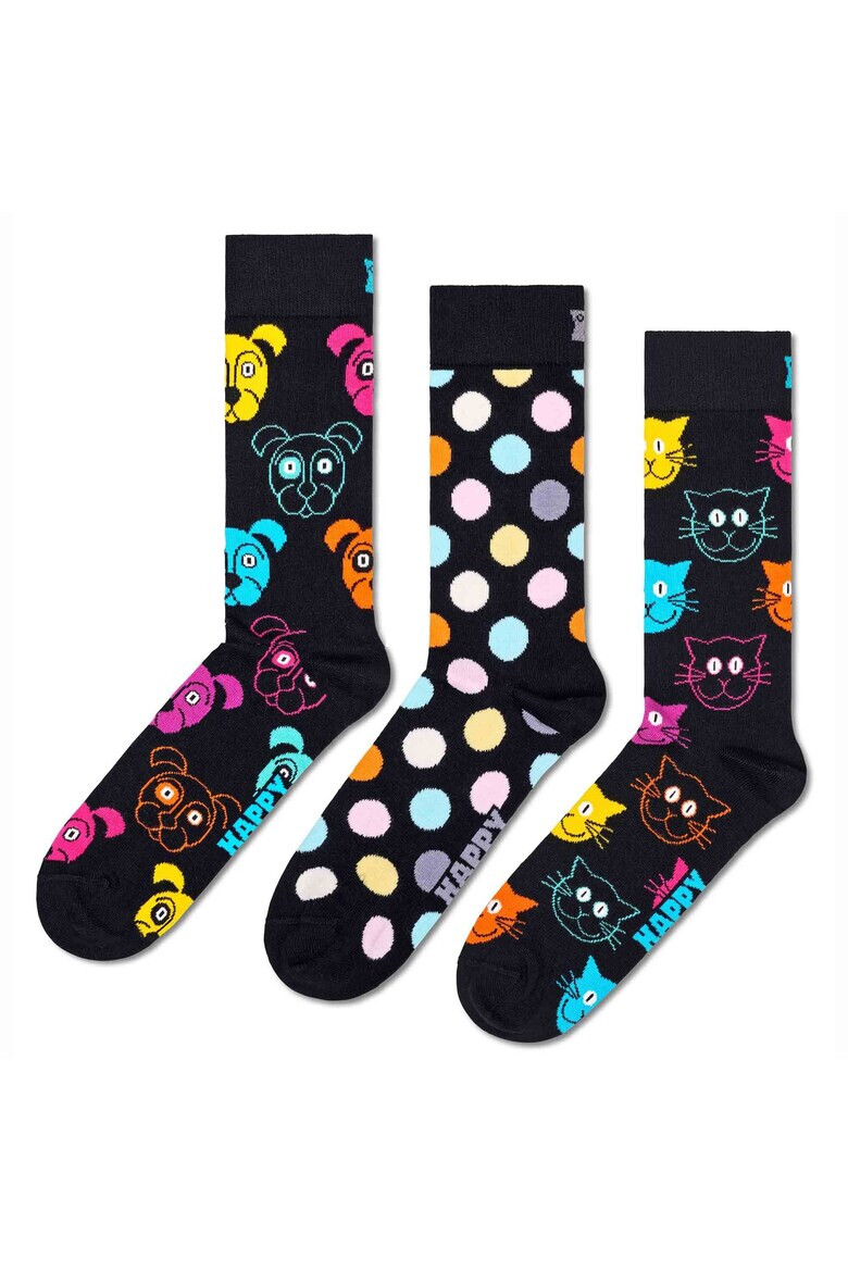 Happy Socks Унисекс дълги чорапи - 3 чифта - Pepit.bg