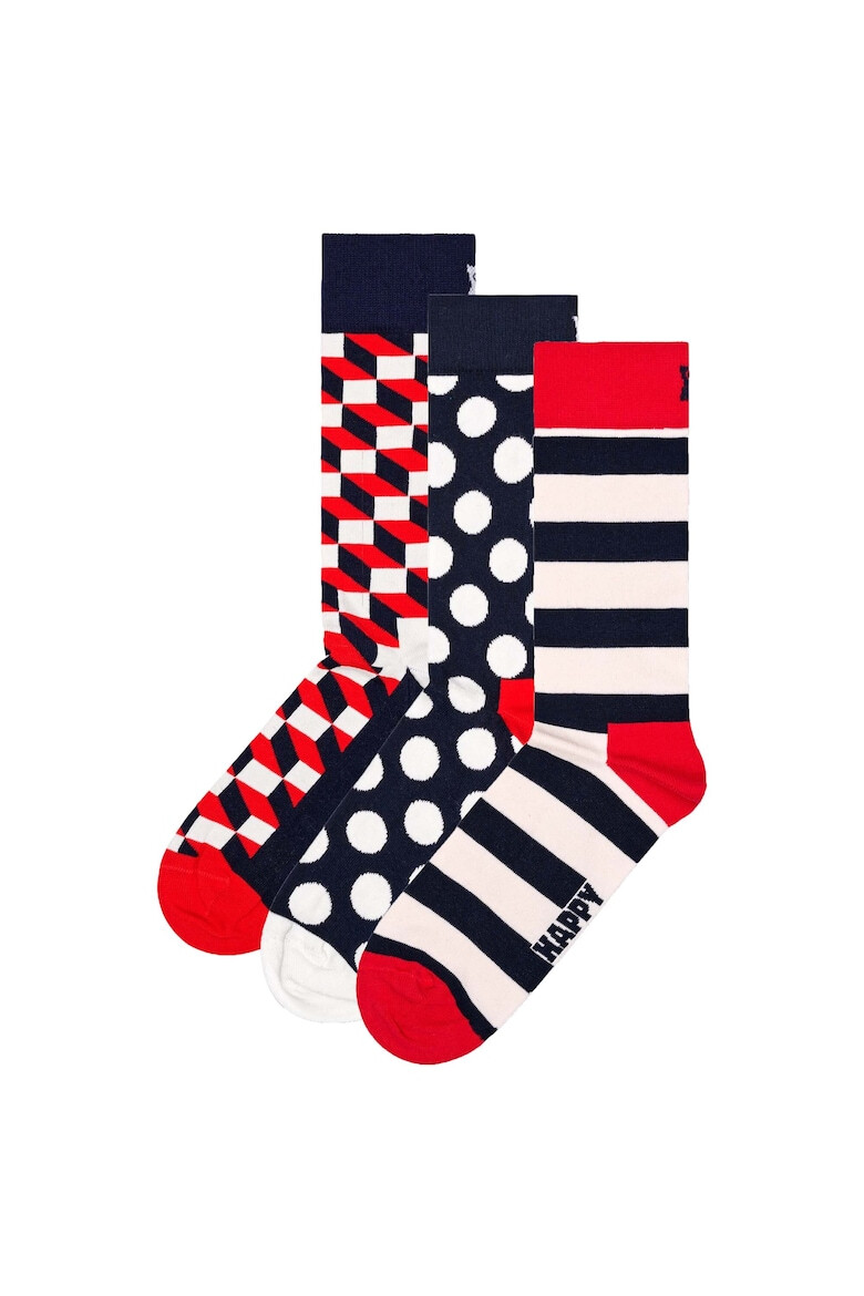 Happy Socks Унисекс дълги чорапи - 3 чифта - Pepit.bg