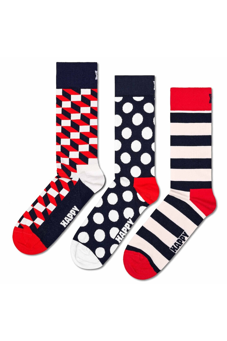 Happy Socks Унисекс дълги чорапи - 3 чифта - Pepit.bg