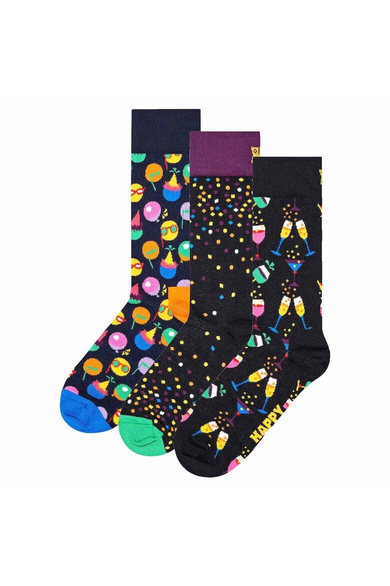 Happy Socks Унисекс дълги чорапи - 3 чифта - Pepit.bg