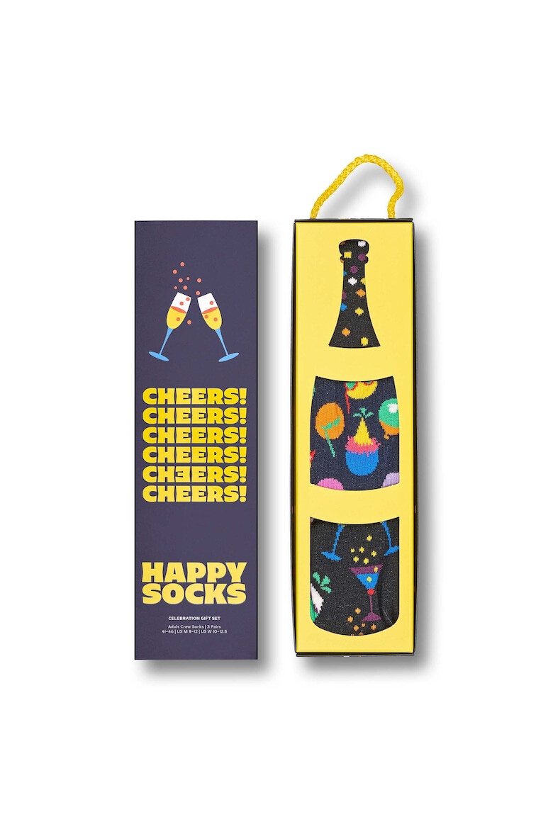 Happy Socks Унисекс дълги чорапи - 3 чифта - Pepit.bg