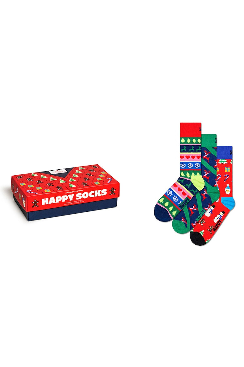 Happy Socks Унисекс дълги чорапи - 3 чифта - Pepit.bg