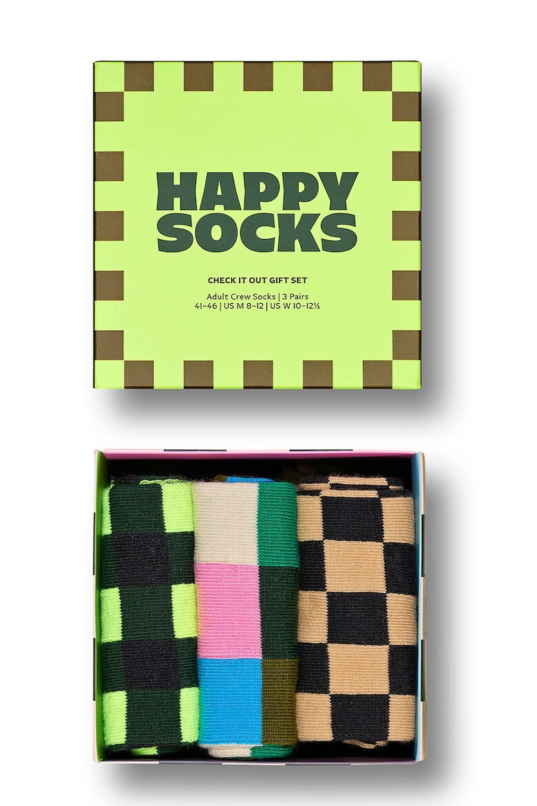 Happy Socks Унисекс дълги чорапи - 3 чифта - Pepit.bg