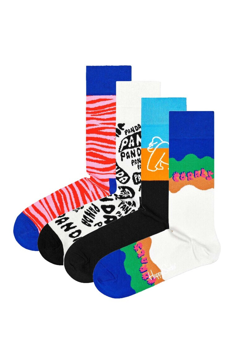 Happy Socks Унисекс дълги чорапи - 4 чифта - Pepit.bg