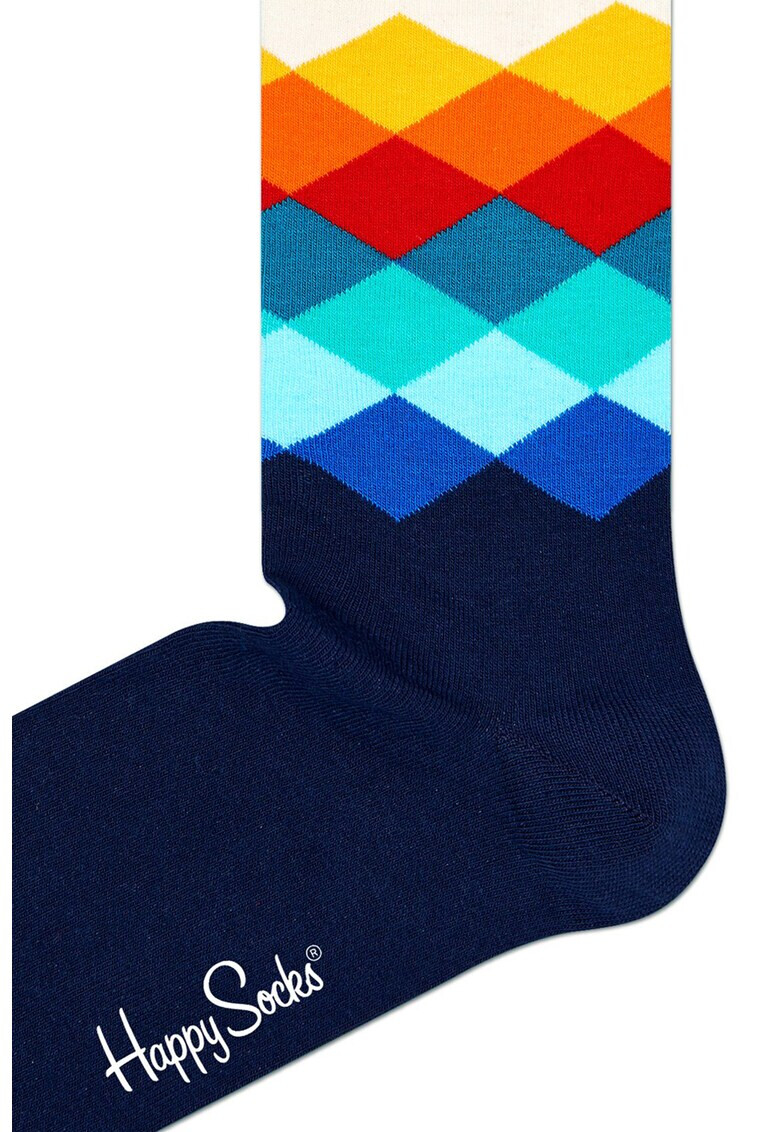 Happy Socks Унисекс дълги чорапи Faded Diamond - Pepit.bg