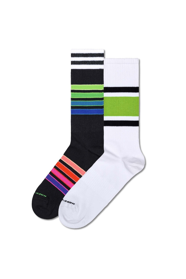 Happy Socks Унисекс дълги чорапи на райе - 2 чифта - Pepit.bg