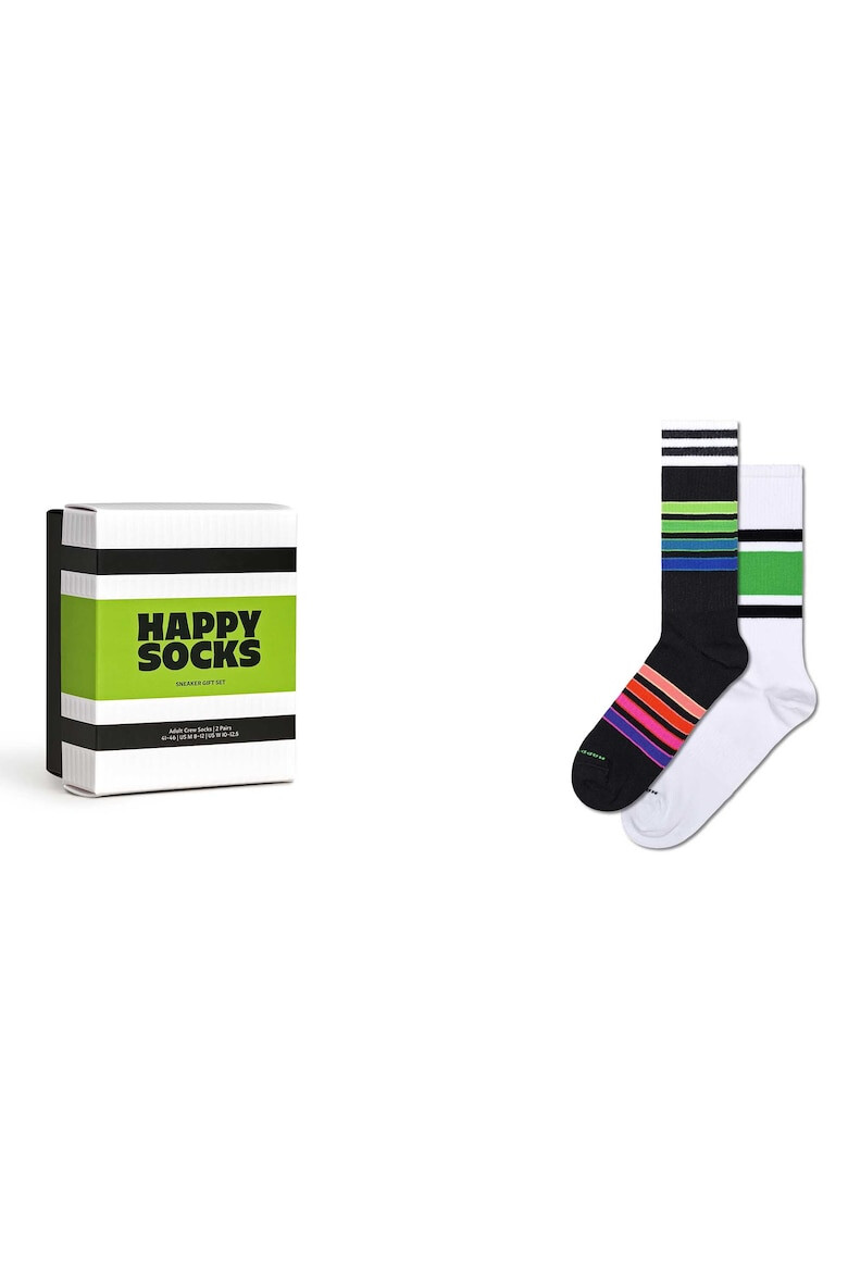 Happy Socks Унисекс дълги чорапи на райе - 2 чифта - Pepit.bg