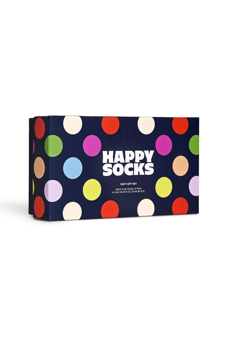 Happy Socks Унисекс дълги чорапи с десен - 3 чифта - Pepit.bg