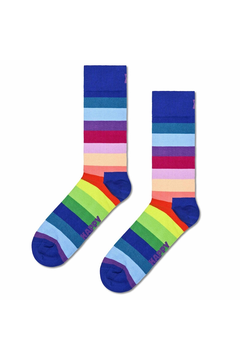 Happy Socks Унисекс дълги чорапи с десен - 3 чифта - Pepit.bg