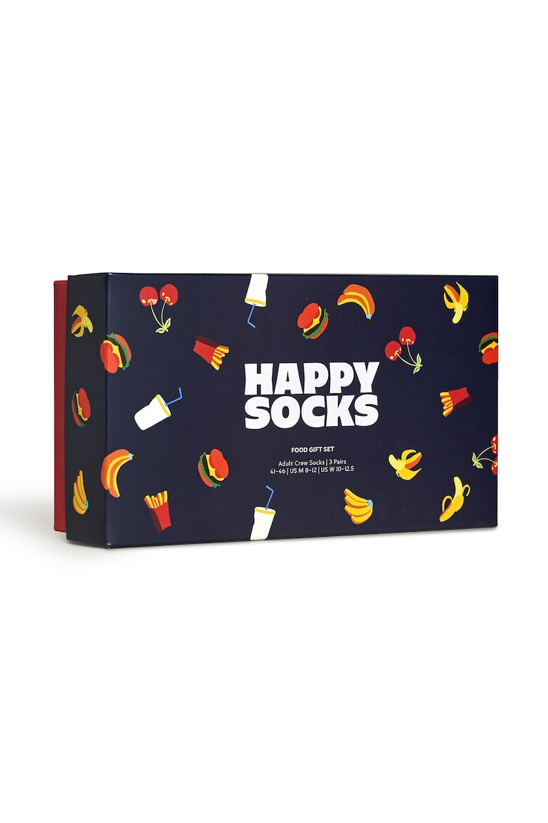 Happy Socks Унисекс дълги чорапи с десен - 3 чифта - Pepit.bg